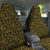 Peacock Feather Gold And Black Print Car Seat Covers-grizzshop