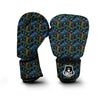 Peacock Feather Pattern Print Boxing Gloves-grizzshop