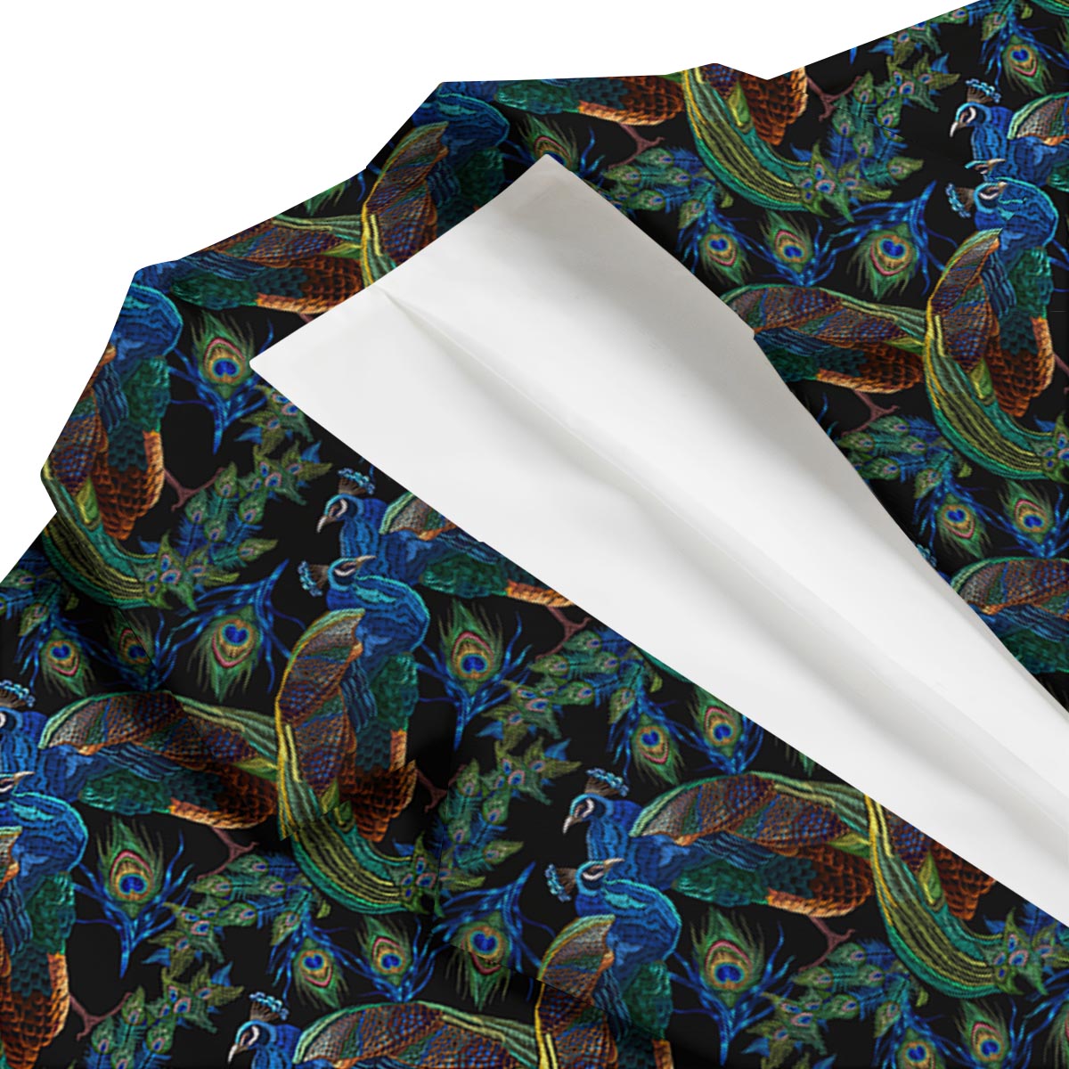 Peacock Feather Pattern Print Men's Blazer-grizzshop