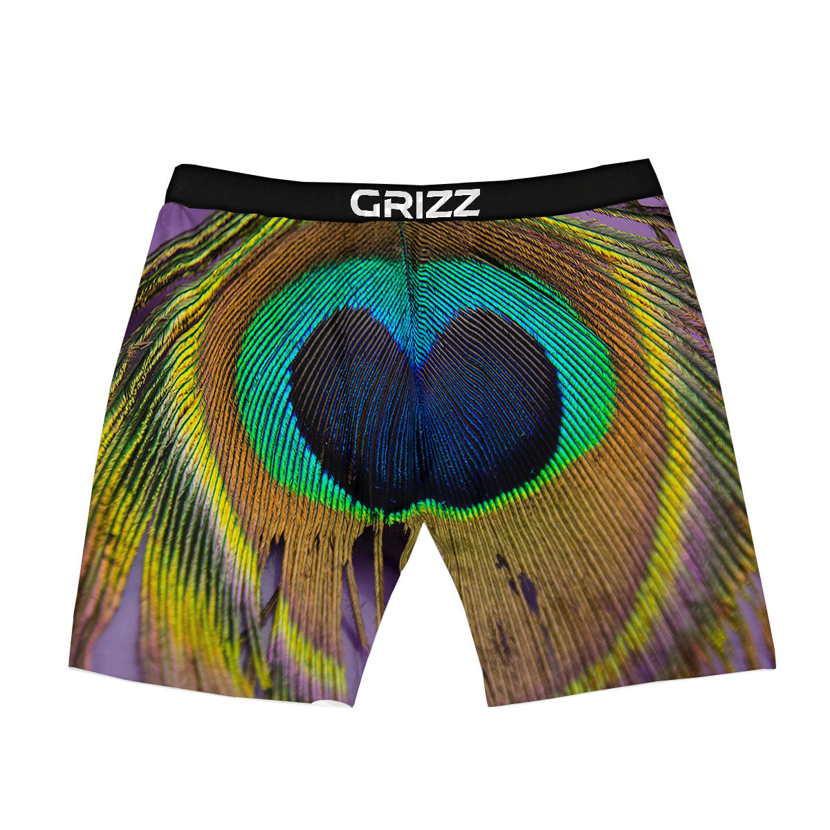 Peacock Feather Purple Bohemian Print Boxer Briefs-grizzshop