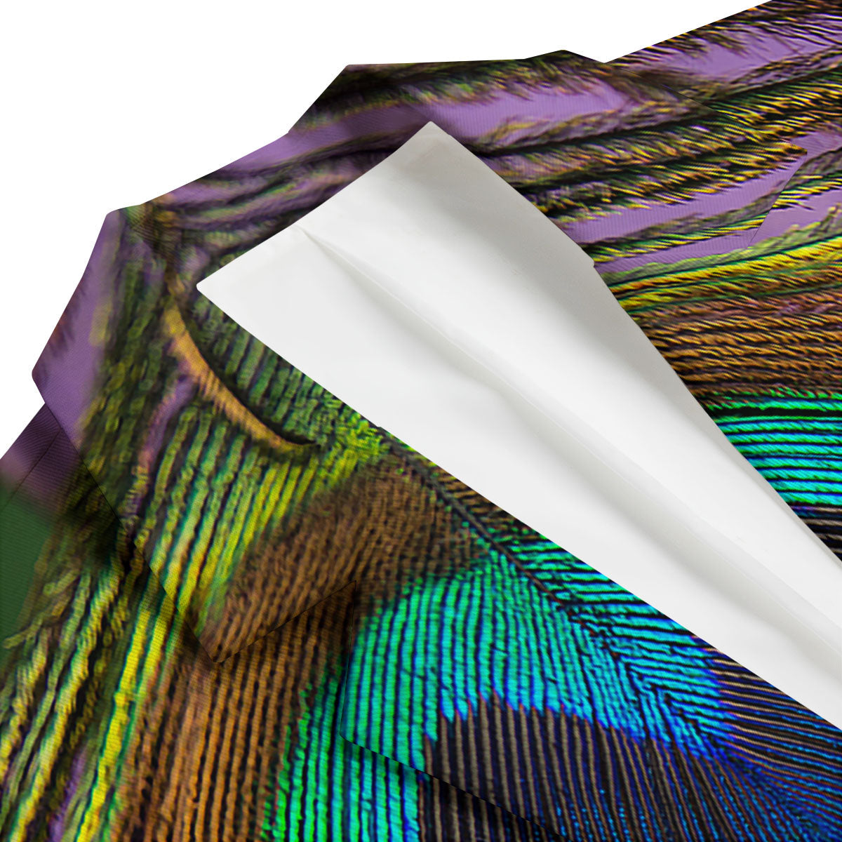 Peacock Feather Purple Bohemian Print Men's Blazer-grizzshop