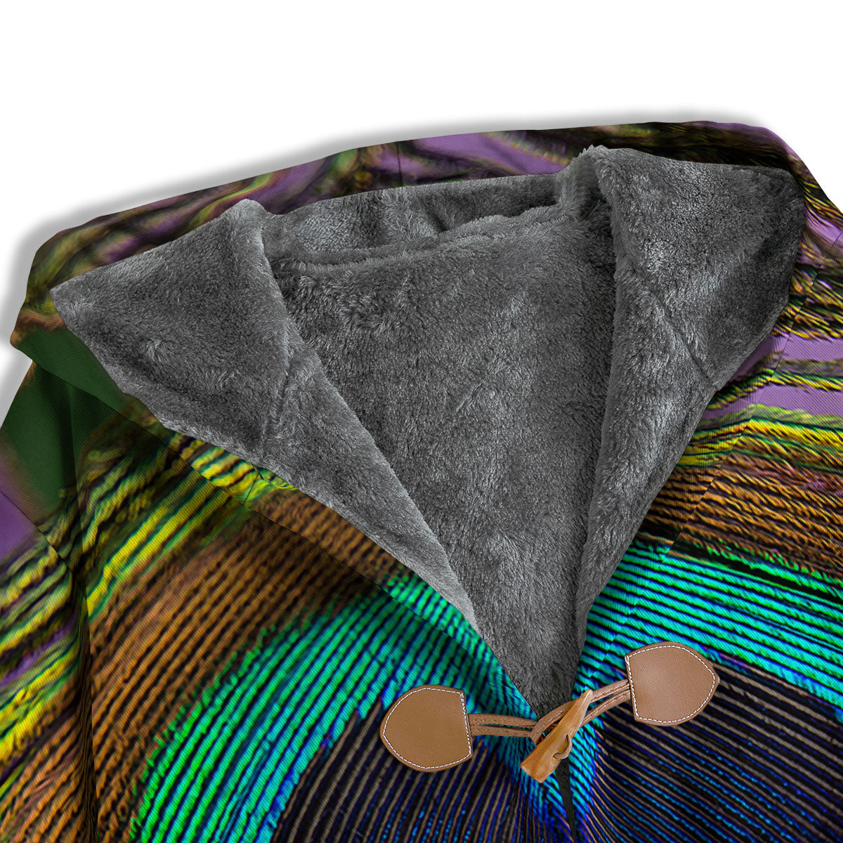 Peacock Feather Purple Bohemian Print Men's Windbreaker Jacket-grizzshop