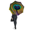 Peacock Feather Purple Bohemian Print Umbrella-grizzshop