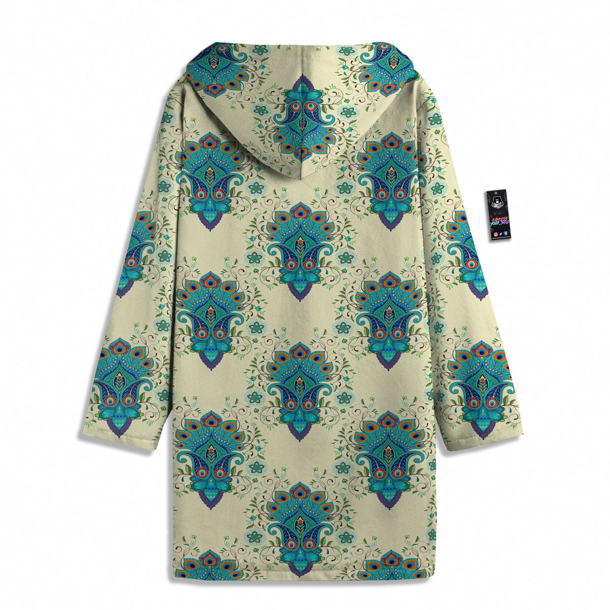 Peacock Feather Vintage Print Pattern Men's Windbreaker Jacket-grizzshop