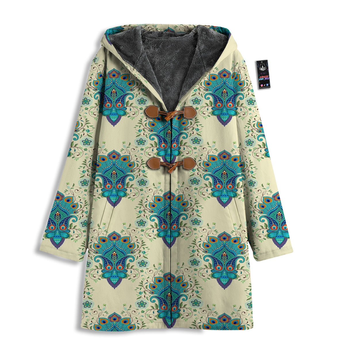 Peacock Feather Vintage Print Pattern Men's Windbreaker Jacket-grizzshop