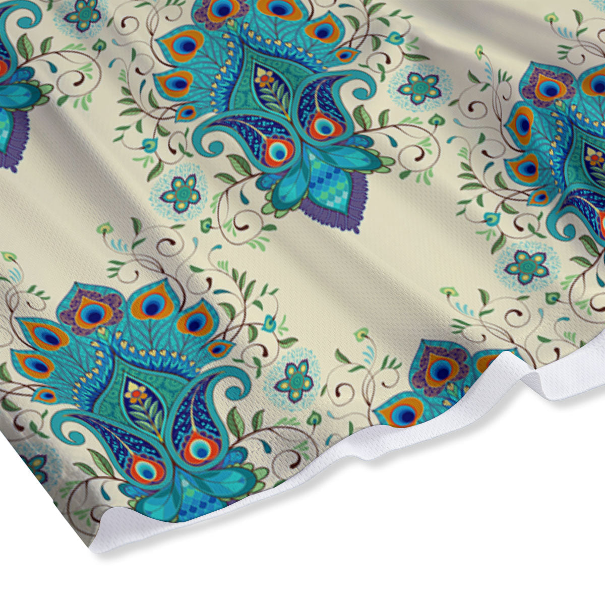 Peacock Feather Vintage Print Pattern Mesh Shorts