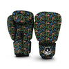 Peacock Rose Pattern Print Boxing Gloves-grizzshop