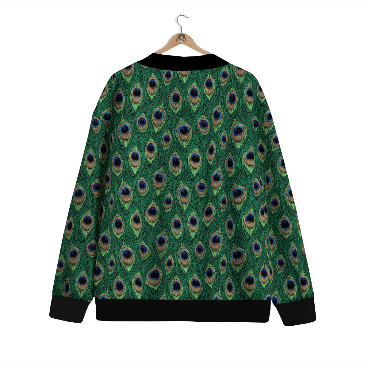 Peacock Tail Print Cardigan-grizzshop