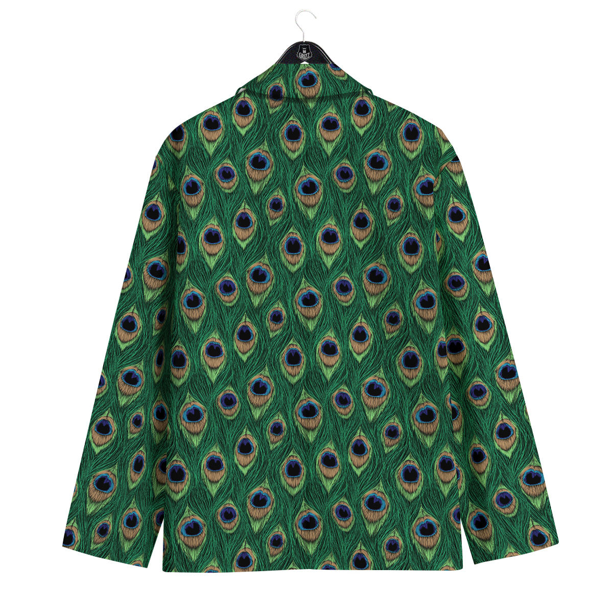Peacock Tail Print Men's Sport Coat-grizzshop