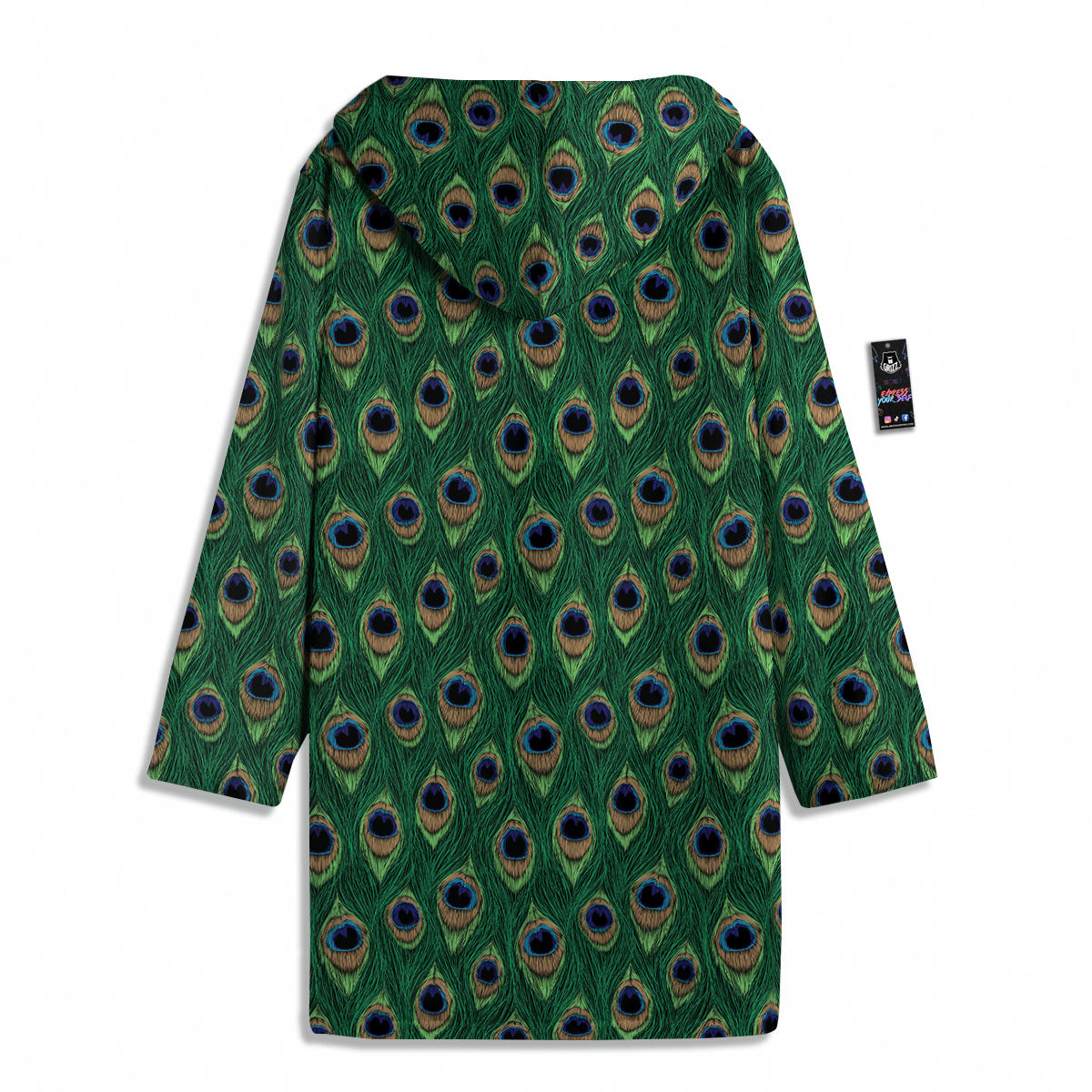 Peacock Tail Print Men's Windbreaker Jacket-grizzshop