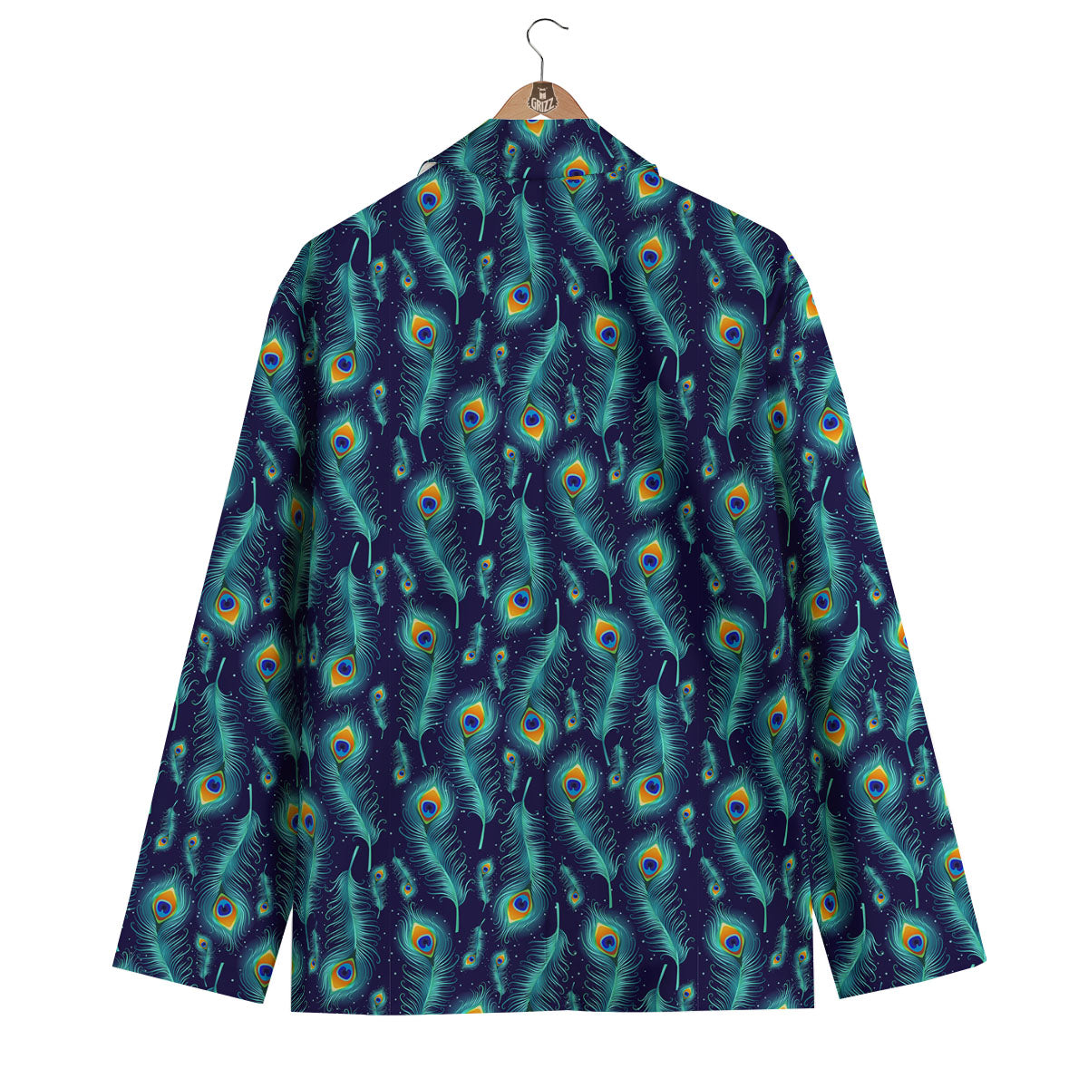 Peacock Tail Print Pattern Men's Blazer-grizzshop