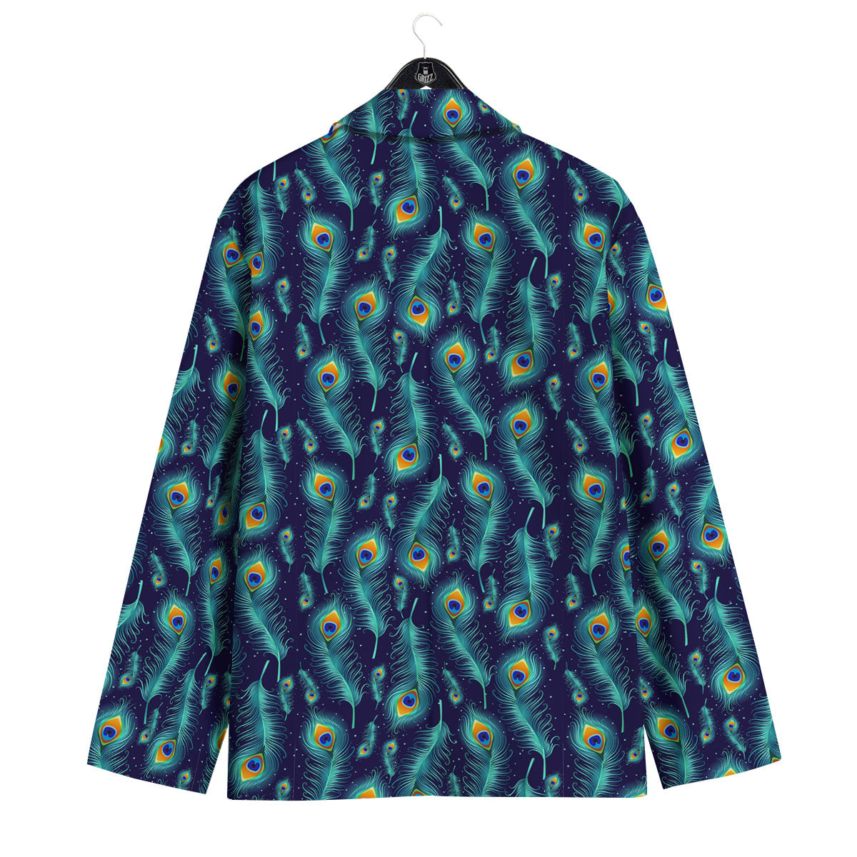 Peacock Tail Print Pattern Men's Sport Coat-grizzshop