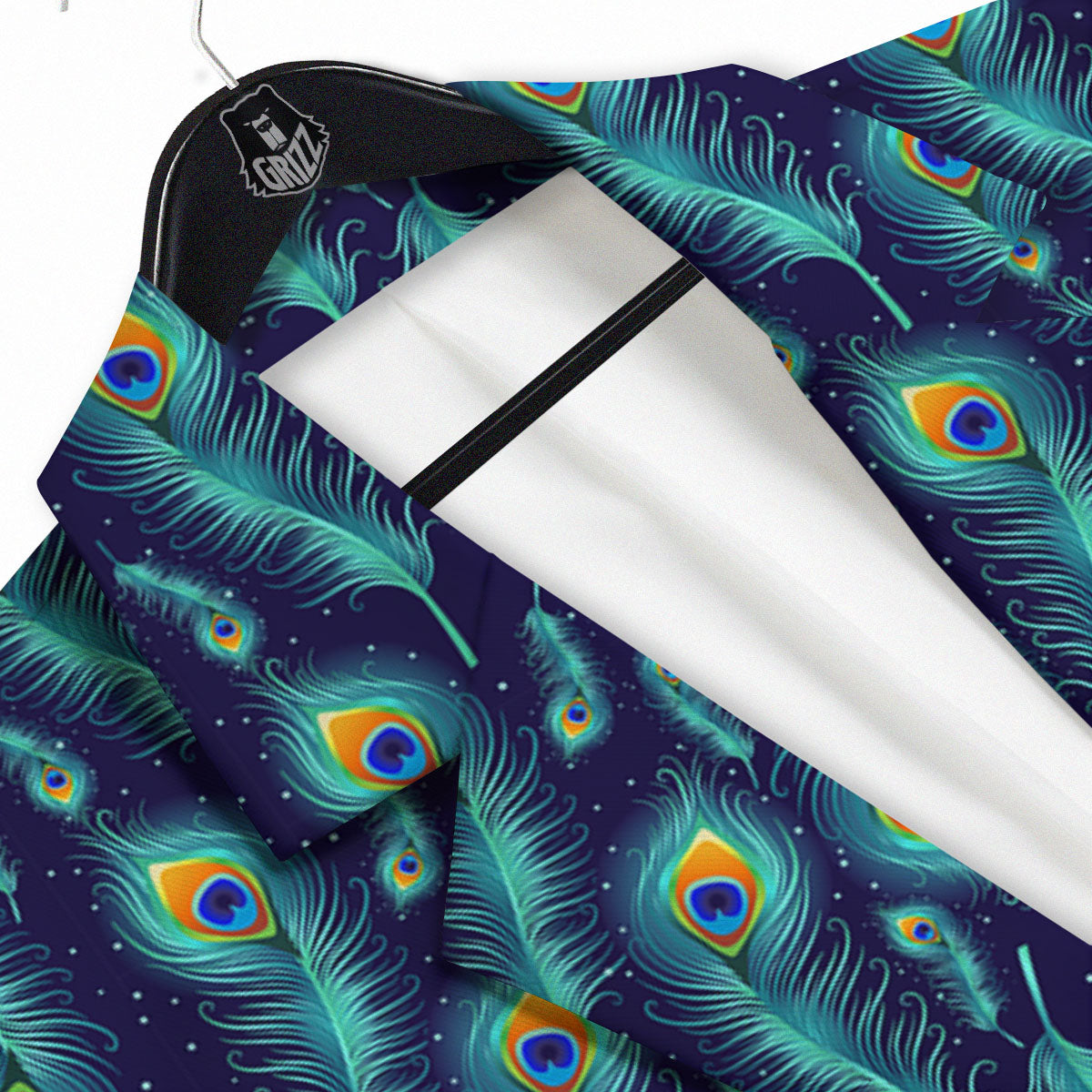 Peacock Tail Print Pattern Men's Sport Coat-grizzshop