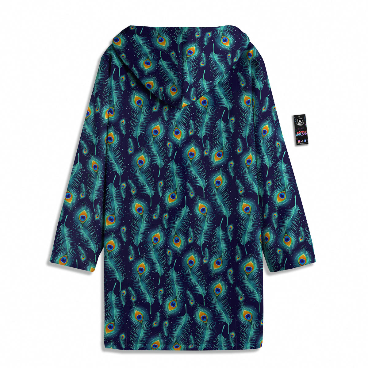 Peacock Tail Print Pattern Men's Windbreaker Jacket-grizzshop