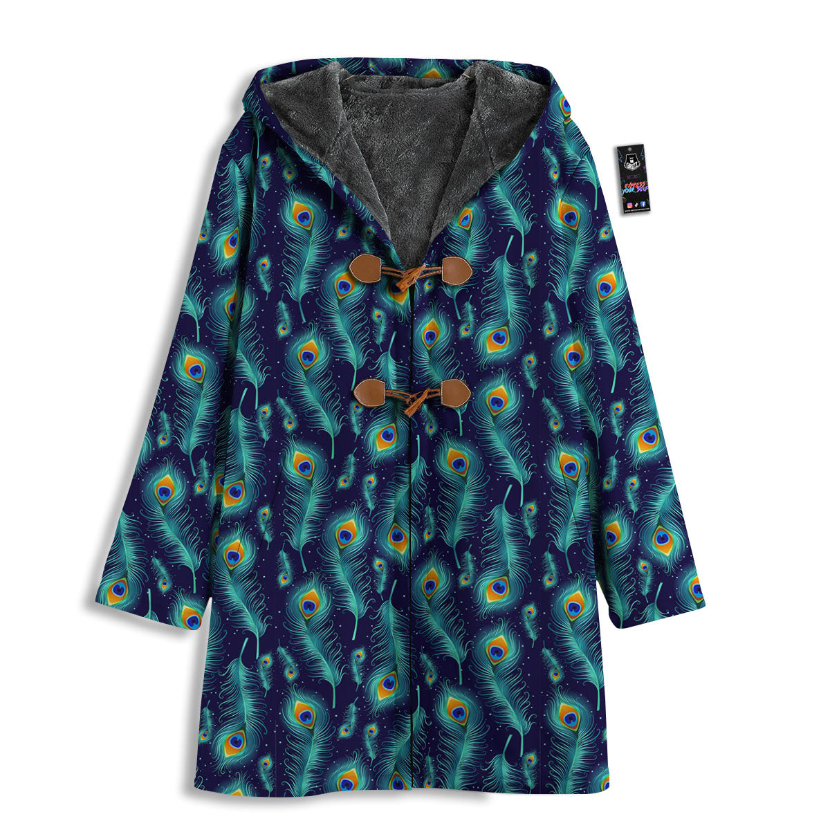 Peacock Tail Print Pattern Men's Windbreaker Jacket-grizzshop