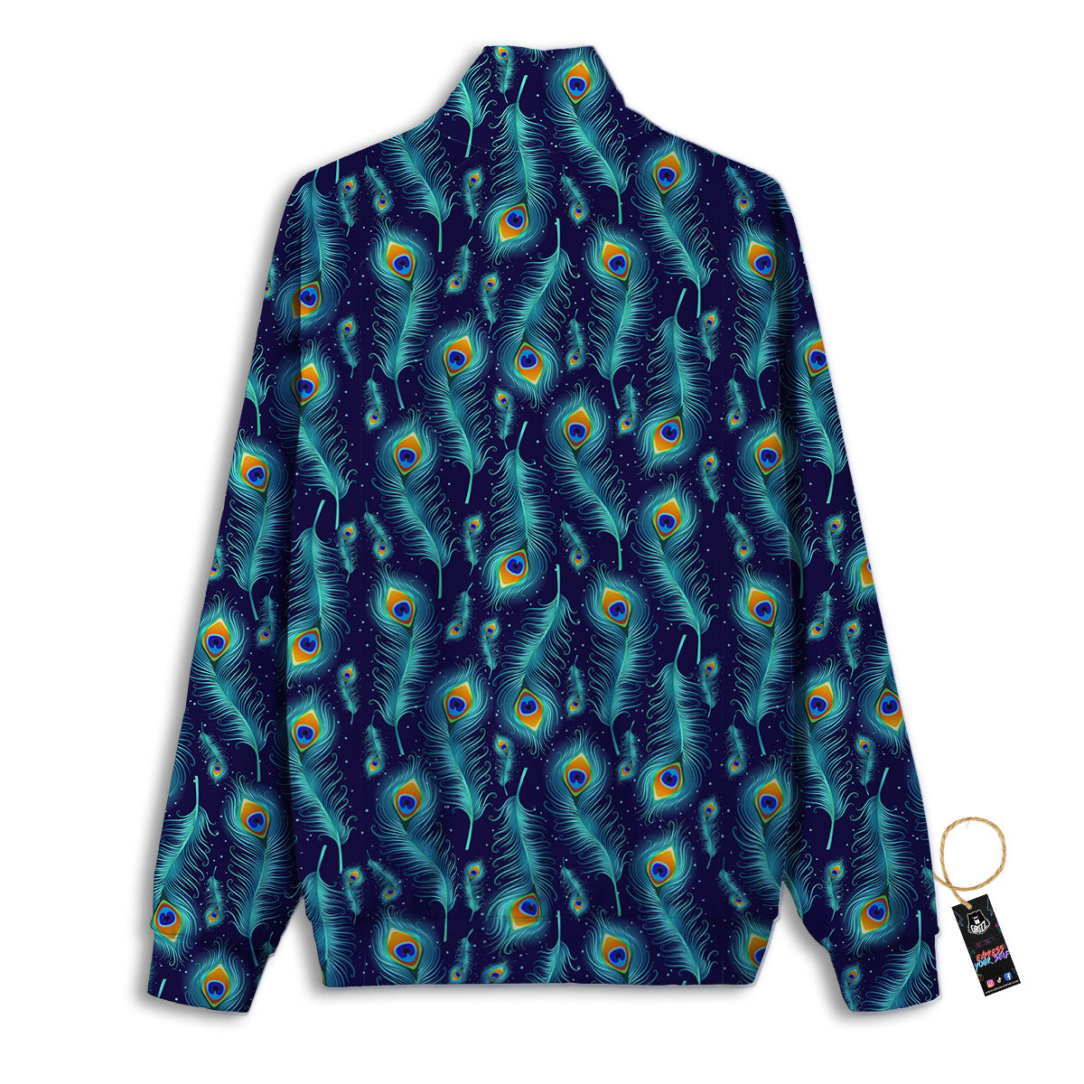 Peacock Tail Print Pattern Track Jacket-grizzshop