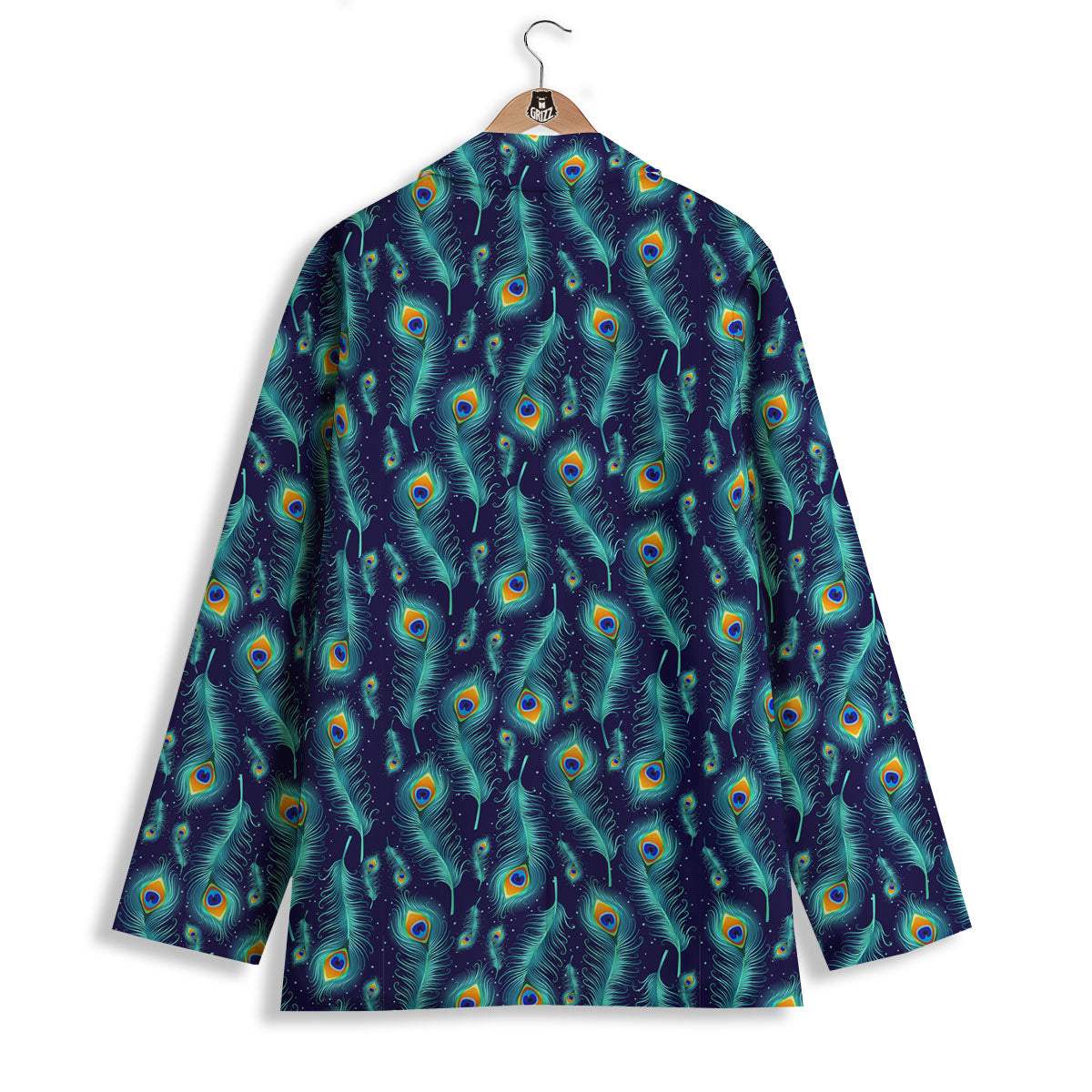 Peacock Tail Print Pattern Women's Blazer-grizzshop