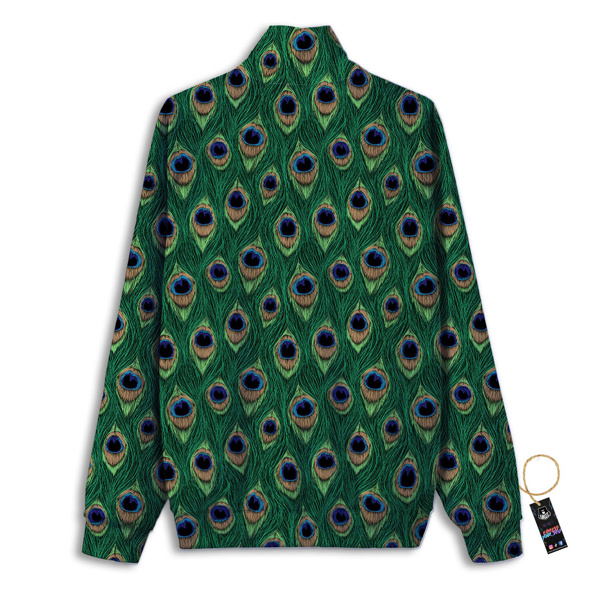 Peacock Tail Print Track Jacket-grizzshop
