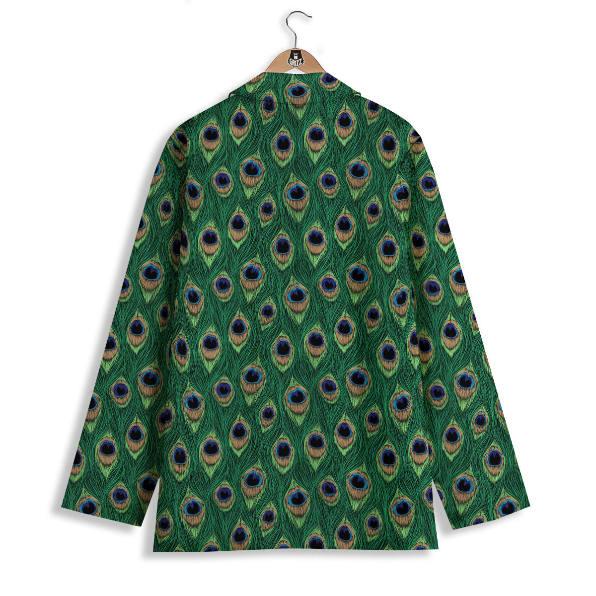 Peacock Tail Print Women's Blazer-grizzshop