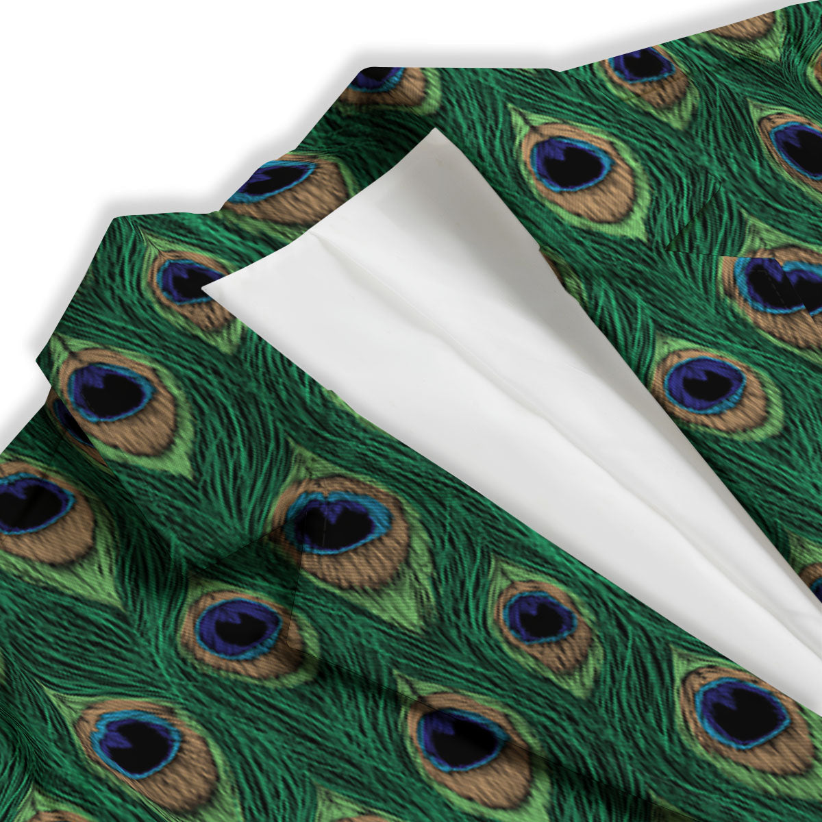 Peacock Tail Print Women's Blazer-grizzshop