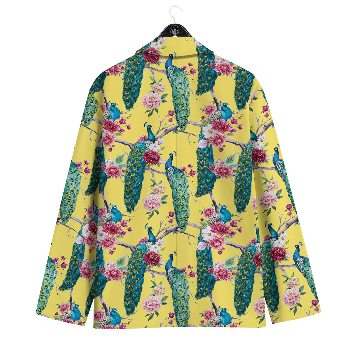 Peacock Vintage Watercolor Print Pattern Men's Sport Coat-grizzshop