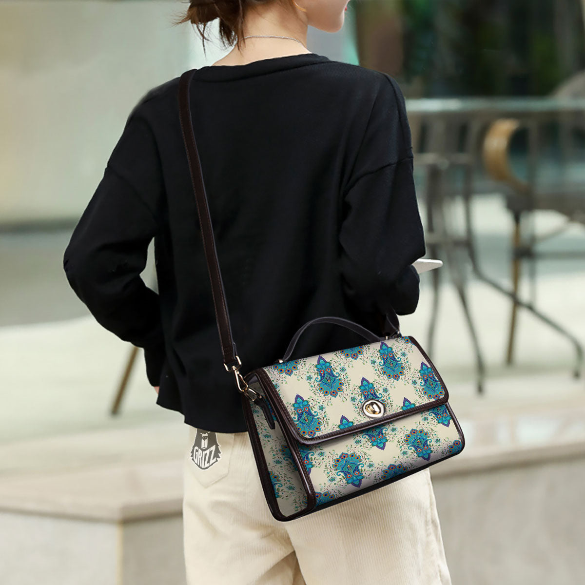 Peacock Feather Vintage Print Pattern Women's Satchel Bag