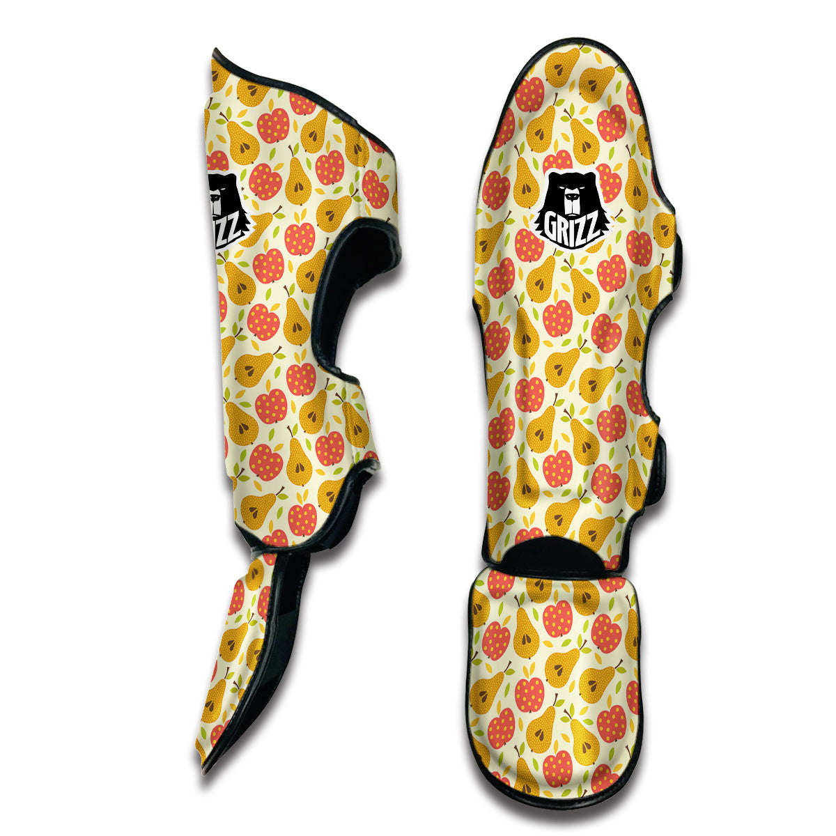 Pear And Apple Dot Print Pattern Muay Thai Shin Guards-grizzshop