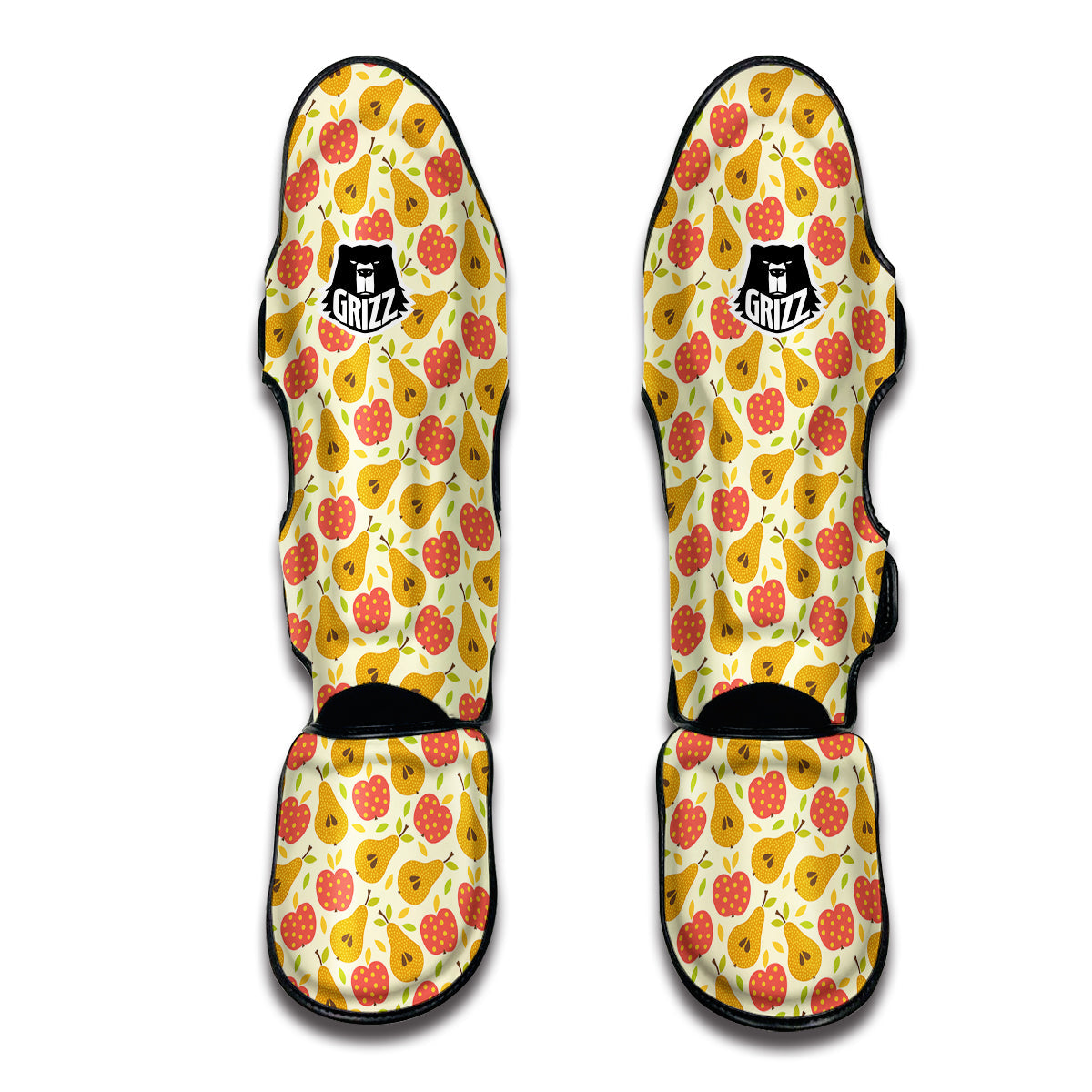 Pear And Apple Dot Print Pattern Muay Thai Shin Guards-grizzshop