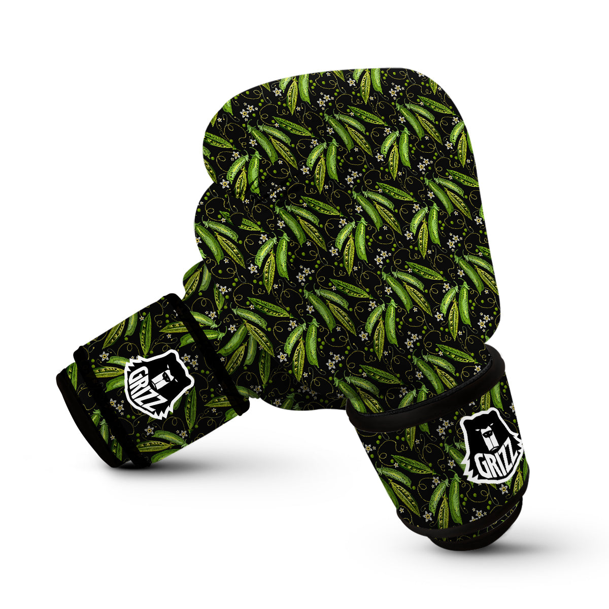 Peas And Daisy Embroidery Print Pattern Boxing Gloves-grizzshop