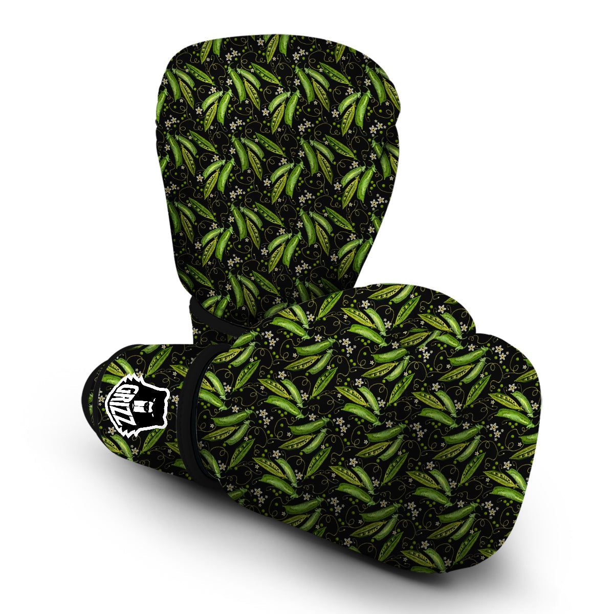 Peas And Daisy Embroidery Print Pattern Boxing Gloves-grizzshop