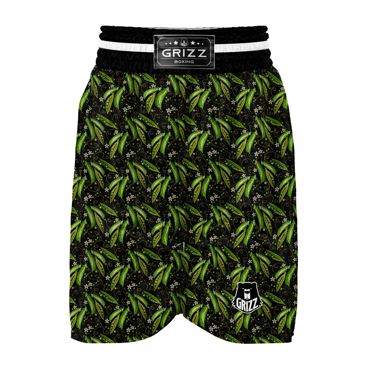 Peas And Daisy Embroidery Print Pattern Boxing Shorts-grizzshop