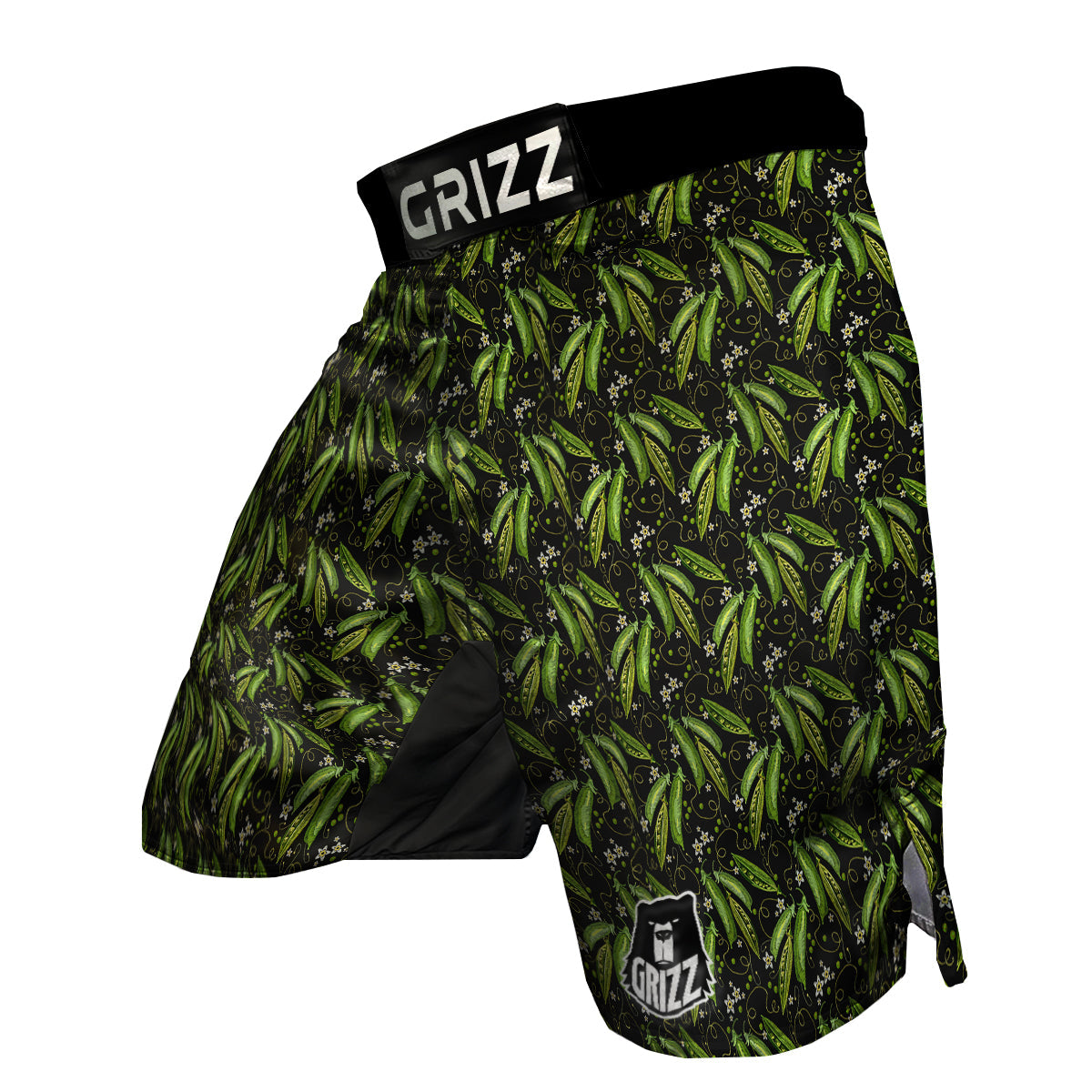 Peas And Daisy Embroidery Print Pattern MMA Shorts-grizzshop