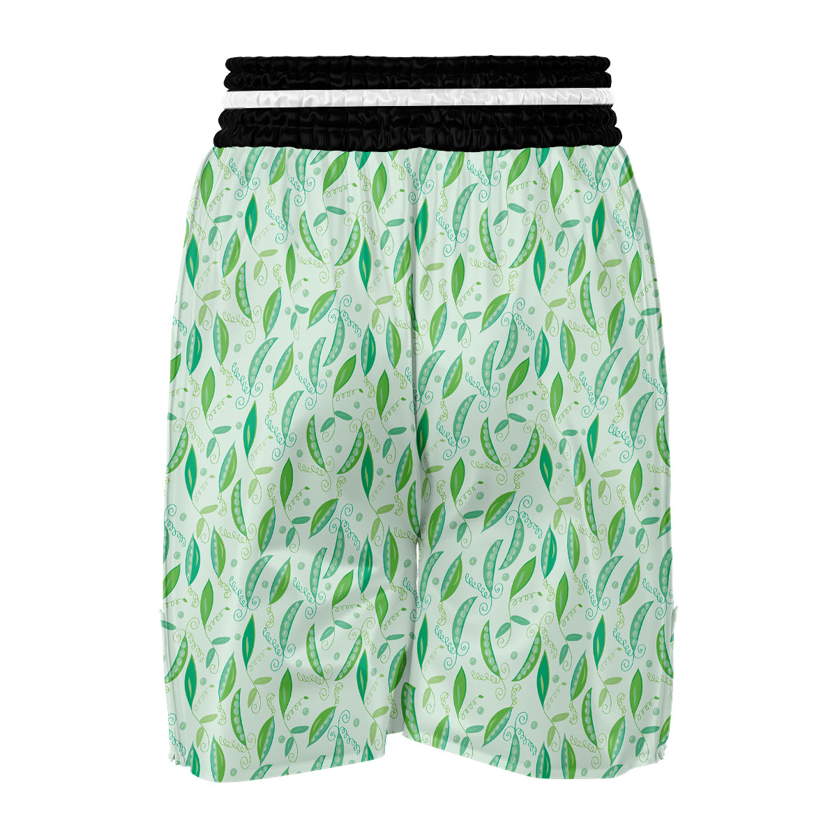 Peas Green Leaf Print Pattern Boxing Shorts-grizzshop