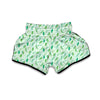 Peas Green Leaf Print Pattern Muay Thai Boxing Shorts-grizzshop