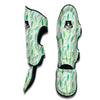 Peas Green Leaf Print Pattern Muay Thai Shin Guards-grizzshop