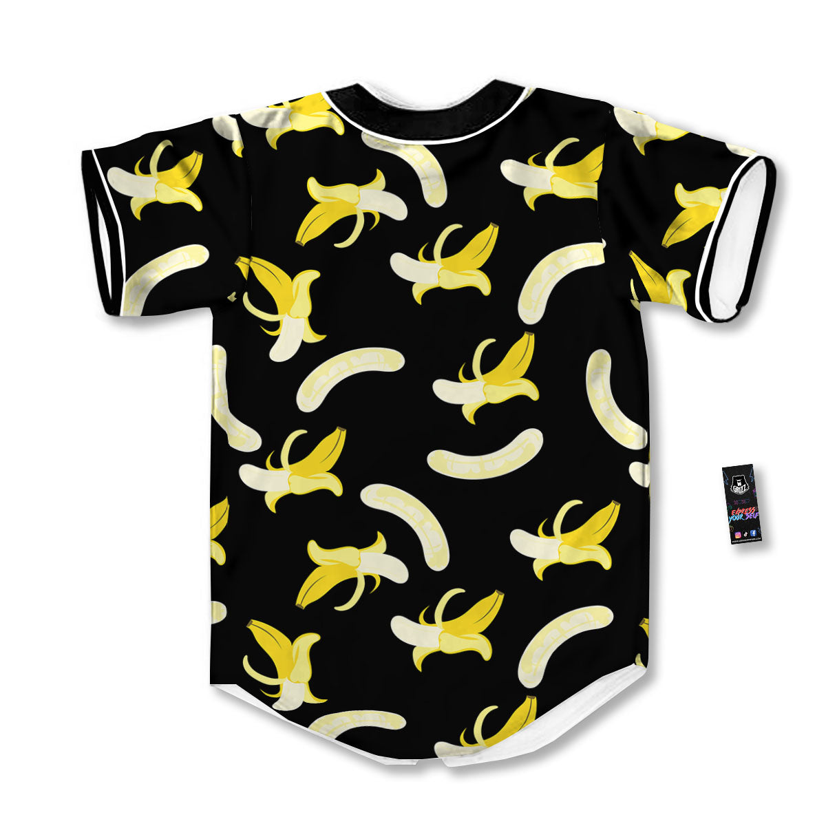 Peeled Banana Print Pattern Baseball Jersey-grizzshop