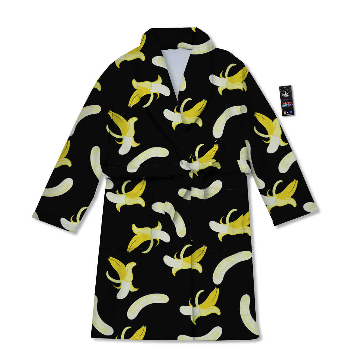 Peeled Banana Print Pattern Bathrobe-grizzshop