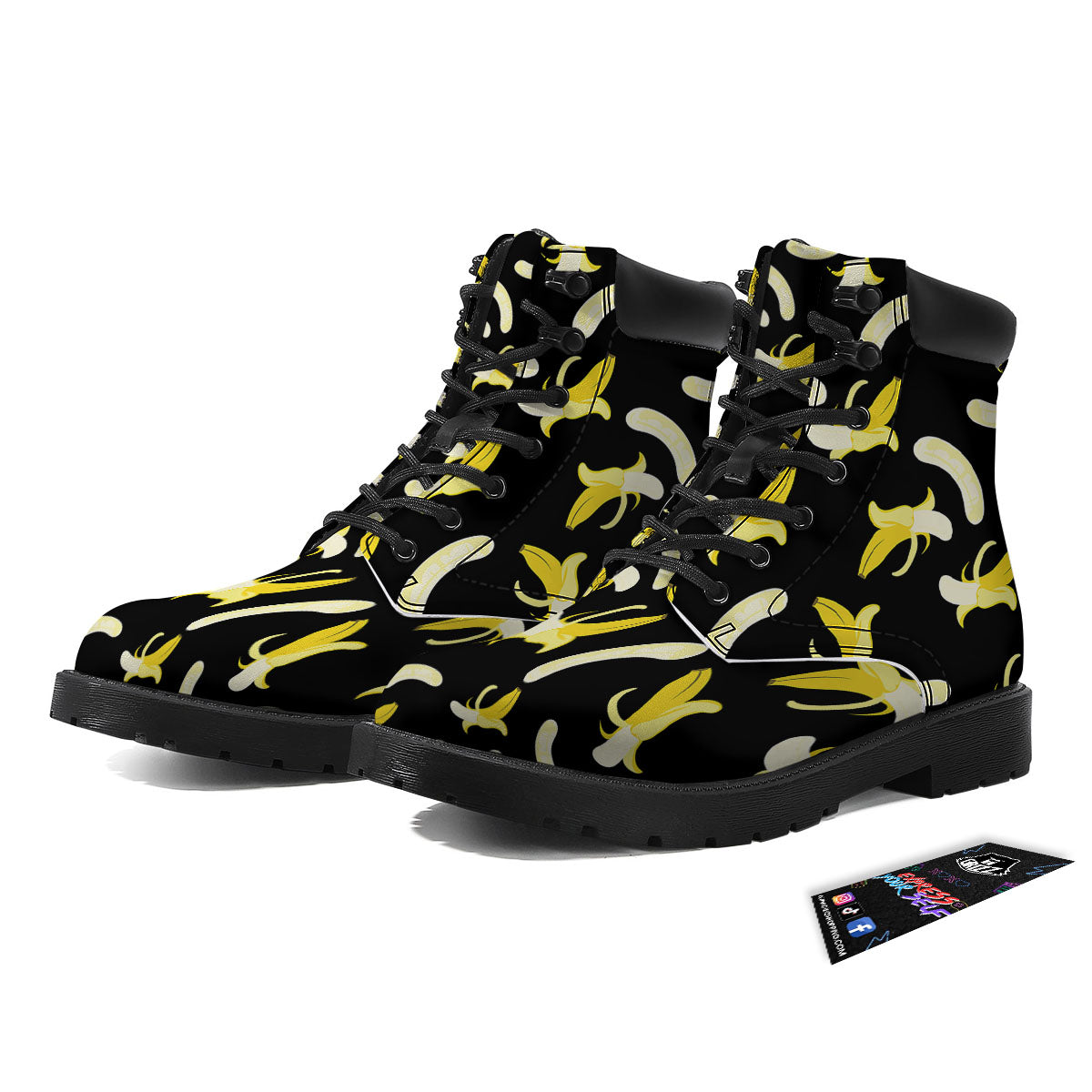 Peeled Banana Print Pattern Boots-grizzshop