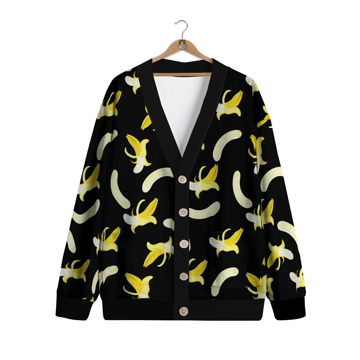 Peeled Banana Print Pattern Cardigan-grizzshop