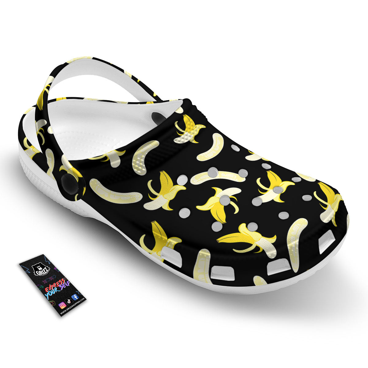 Peeled Banana Print Pattern Clog-grizzshop