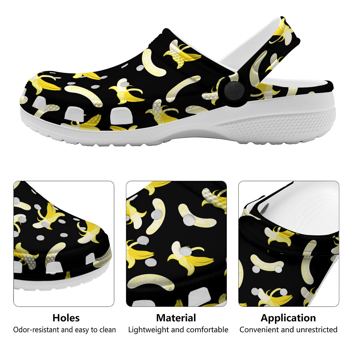 Peeled Banana Print Pattern Clog-grizzshop