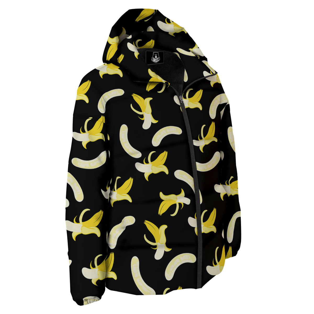 Peeled Banana Print Pattern Down Jacket-grizzshop