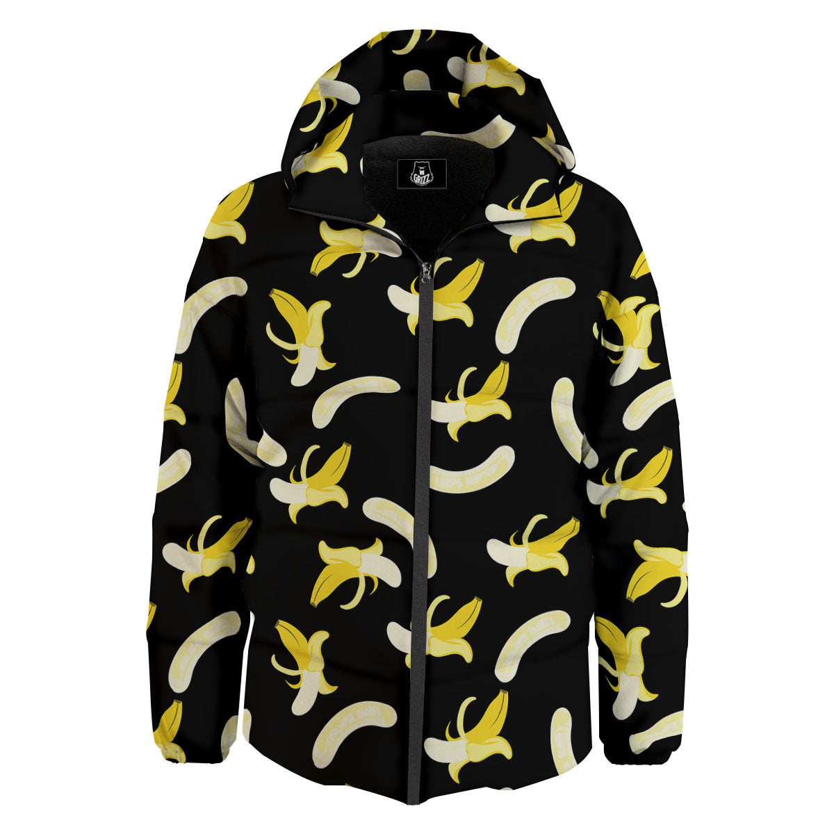 Peeled Banana Print Pattern Down Jacket-grizzshop