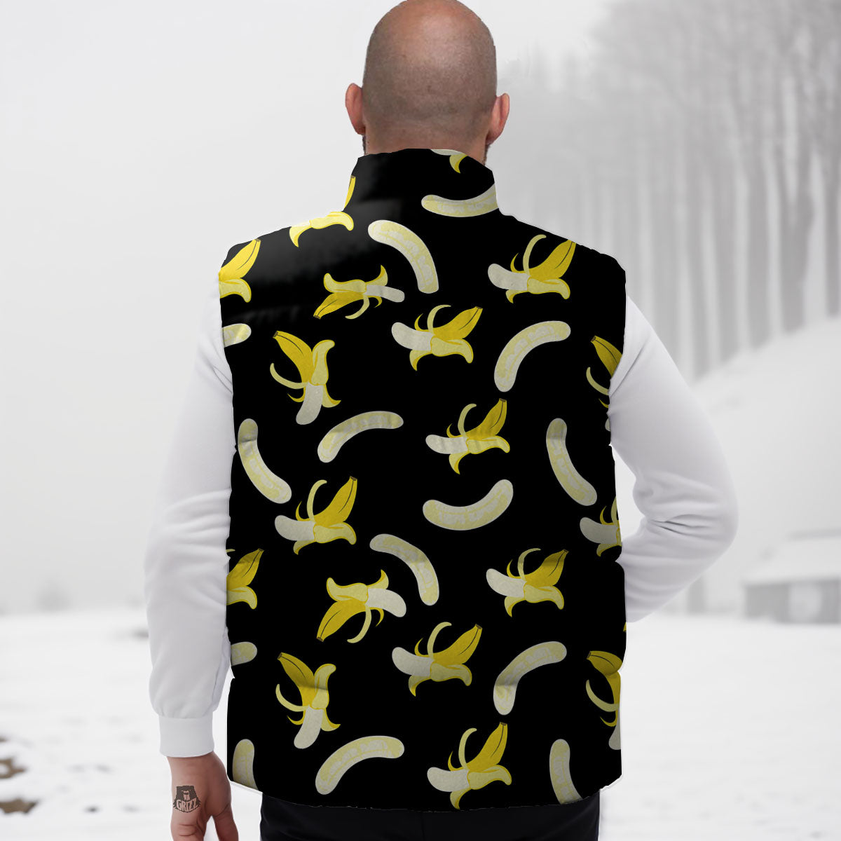 Peeled  Banana Print Pattern Down Vest