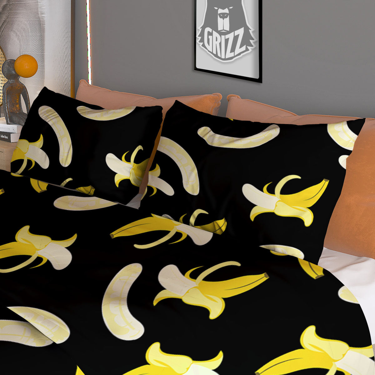 Peeled  Banana Print Pattern Duvet Cover Bedding Set