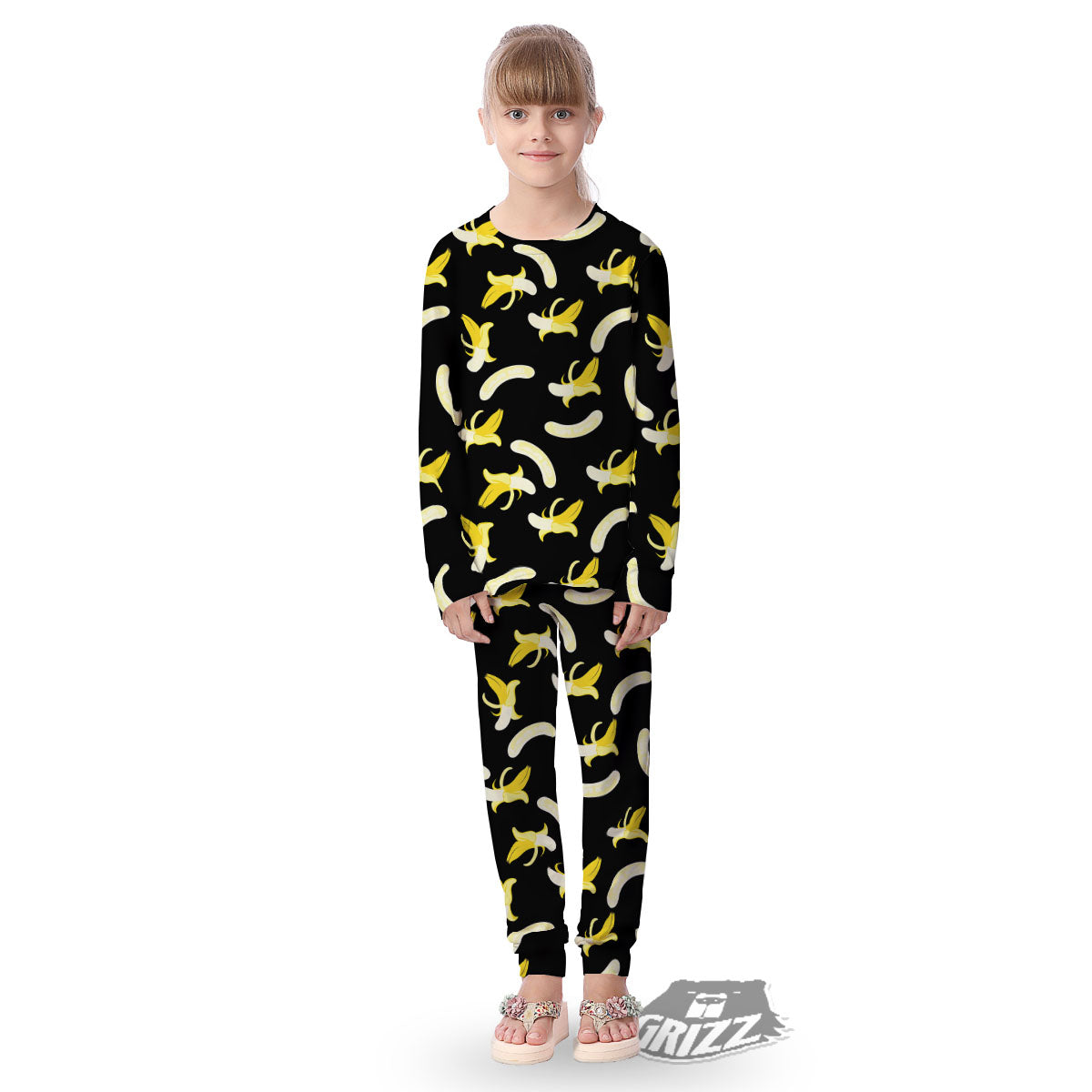 Peeled Banana Print Pattern Kid's Pajamas-grizzshop