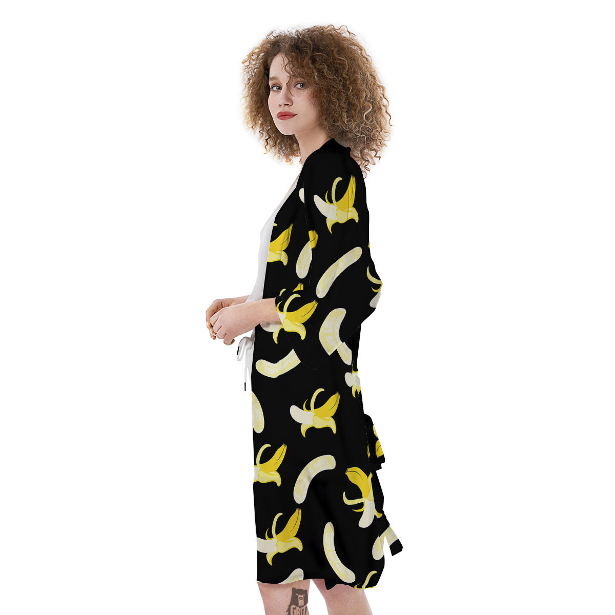 Peeled Banana Print Pattern Kimono-grizzshop