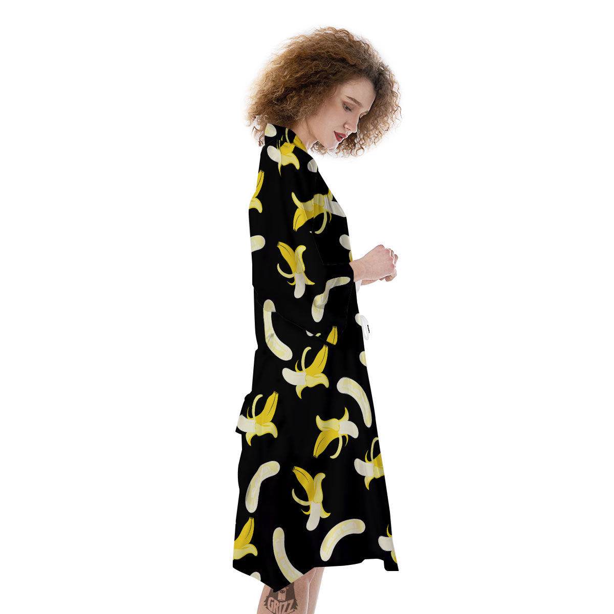 Peeled Banana Print Pattern Kimono-grizzshop