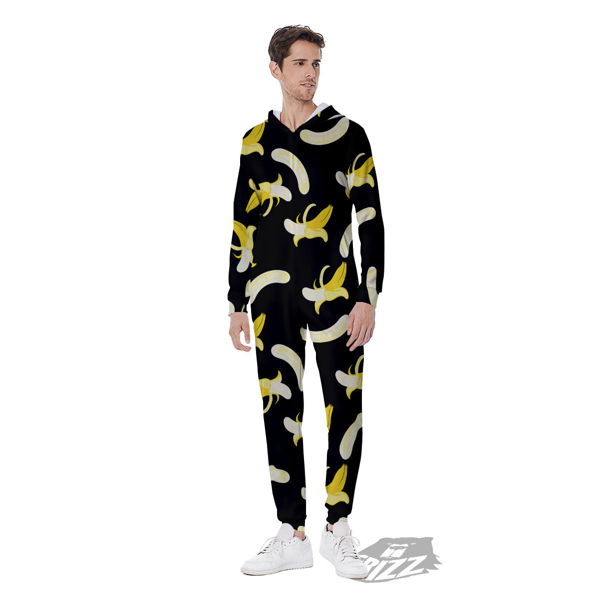 Peeled Banana Print Pattern Men's Jumpsuit-grizzshop