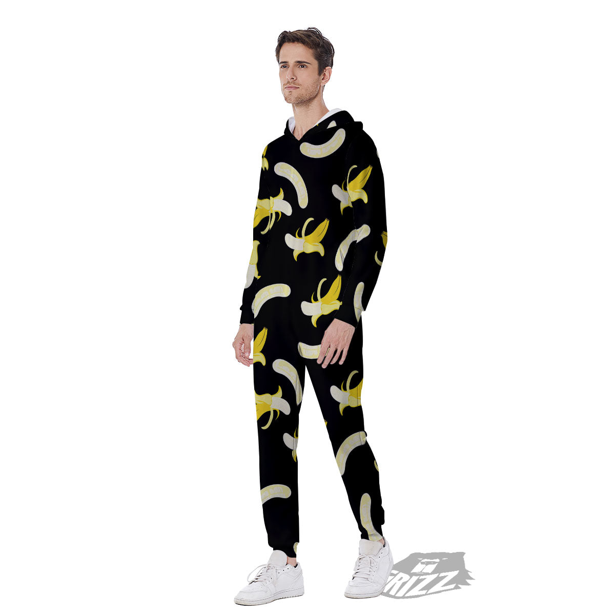 Peeled Banana Print Pattern Men's Jumpsuit-grizzshop